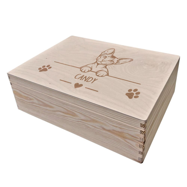 Engraved storage box for cats Engraved storage box for cats