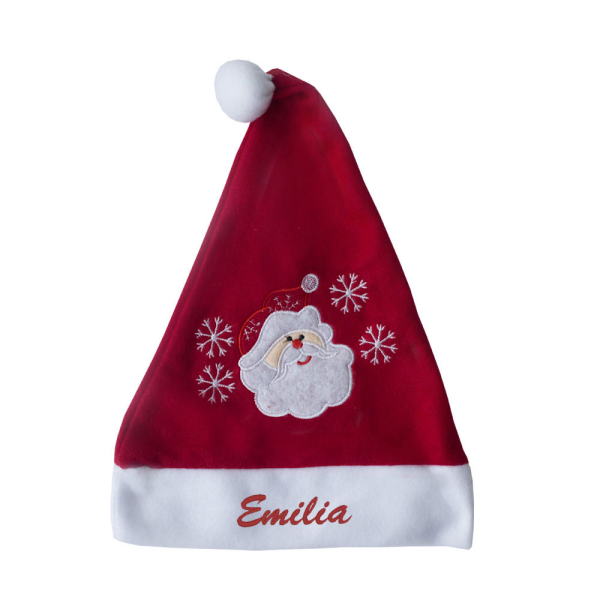 Childrens Christmas hat embroidered with a name
