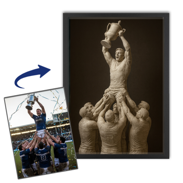 Marble statue–style portrait from a photo Marble statue–style portrait from a photo