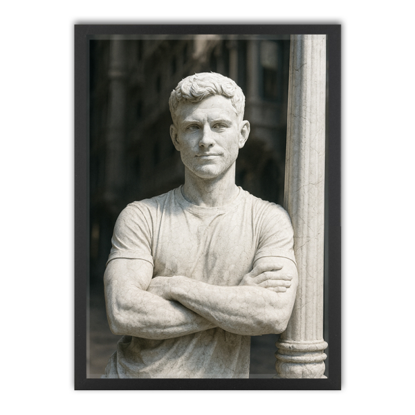 Marble statue–style portrait from a photo Marble statue–style portrait from a photo