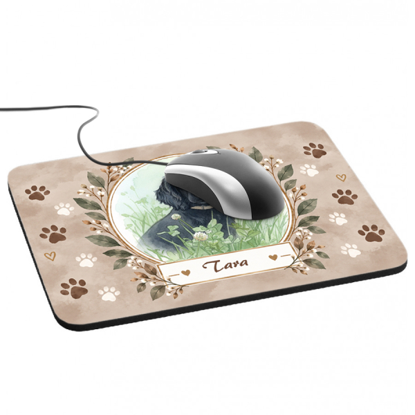Mouse mat with a watercolour pet portrait Mouse mat with a watercolour pet portrait
