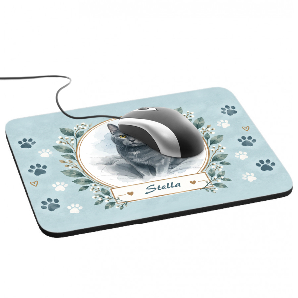 Mouse mat with a watercolour pet portrait Mouse mat with a watercolour pet portrait