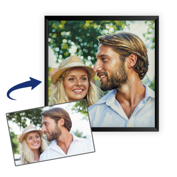 Oil-painting-style portrait from a photo Oil-painting-style portrait from a photo