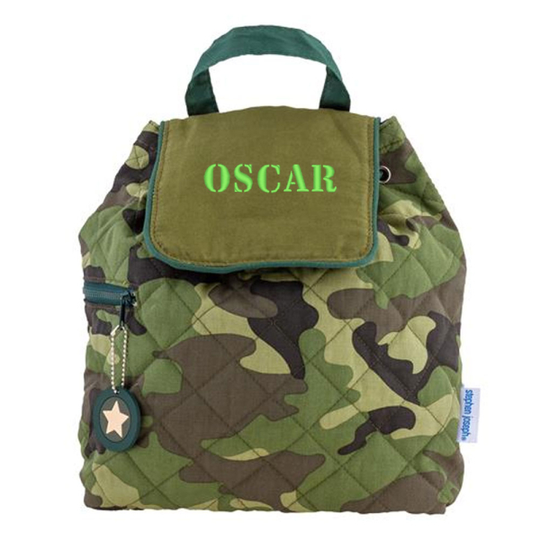 Personalised backpack for children in camouflage