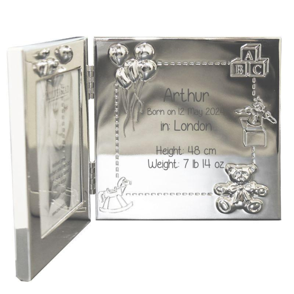 Personalised Double Frame for Birth or Christening