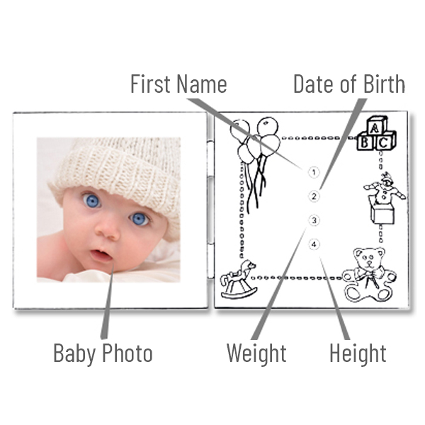 Personalised Double Frame for Birth or Christening