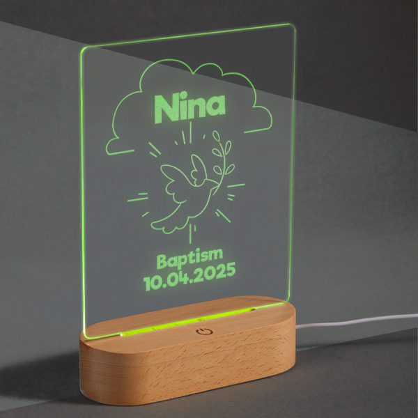 Personalised LED Lamp  Baptism