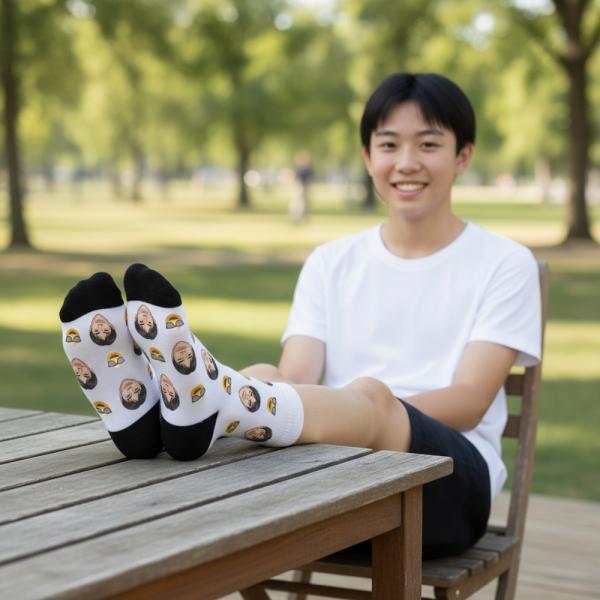 Personalised socks with illustrated faces Personalised socks with illustrated faces