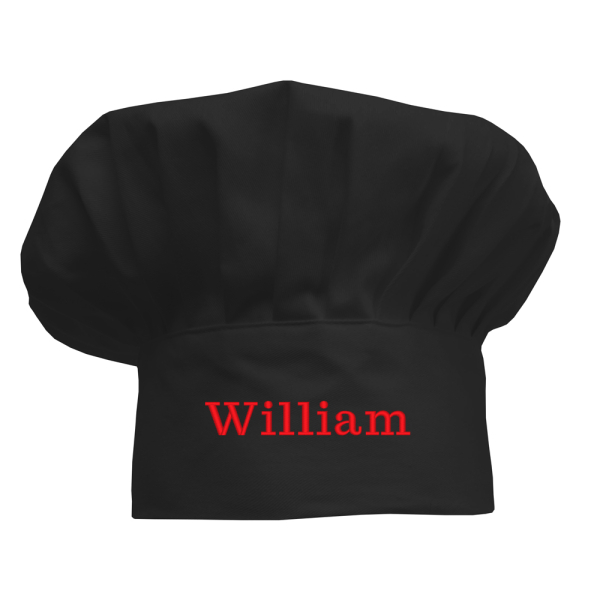 Personalized black chefs hat for children