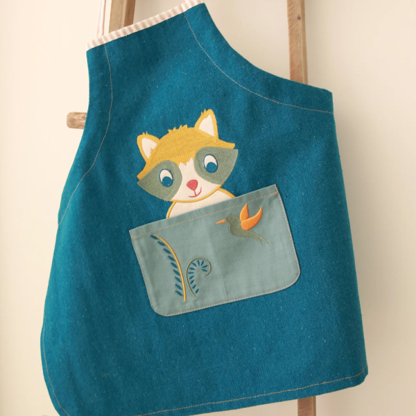 Personalized kids apron Raccoon