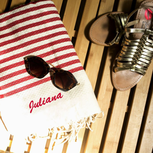 Personalized traditional fouta with stripes