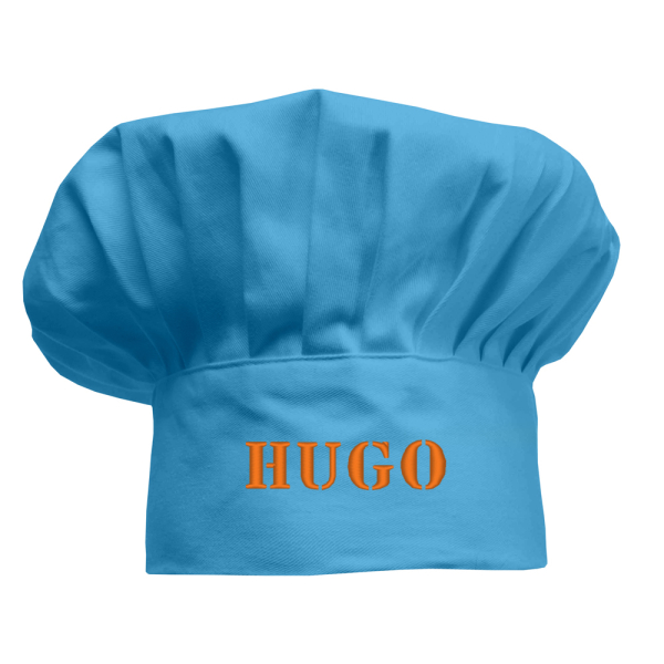 Personalized turquoise chefs hat for children
