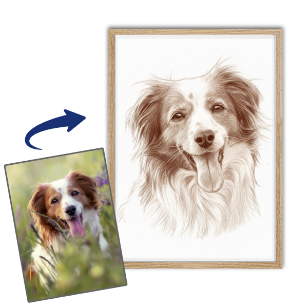 Portrait in a sepia drawing style created from a photo Portrait in a sepia drawing style created from a photo