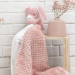 Embroidered rabbit blanket