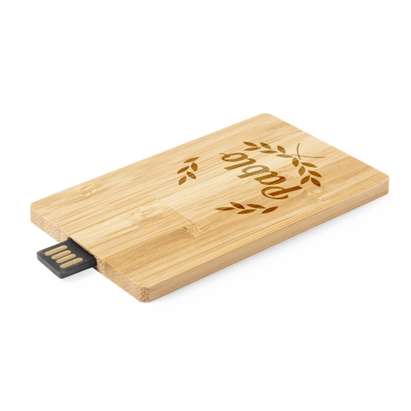 16 GB engraved bamboo swivel USB stick