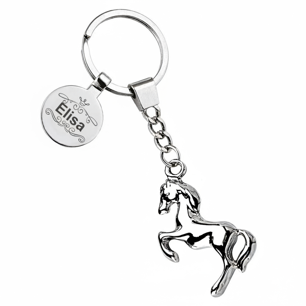 Customised horse-shaped keyring